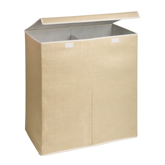Honey Can Do Natural Large Dual Laundry Hamper with Lid